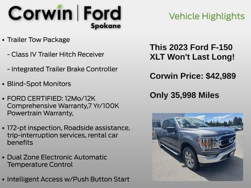 Used 2023 Ford F150 XLT w/ Equipment Group 302A High AWD/4WD image 6