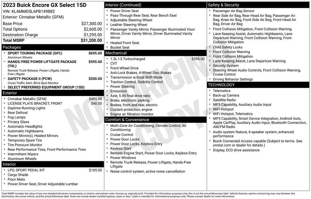 Used 2023 Buick Encore GX Select w/ Sport Touring Package FWD image 24