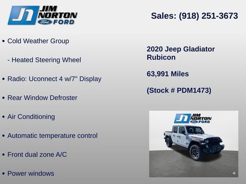 Used 2020 Jeep Gladiator Rubicon w/ Cold Weather Group image 14