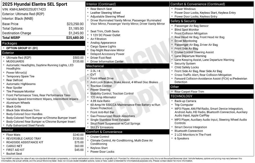 Certified 2025 Hyundai Elantra Sport FWD image 3