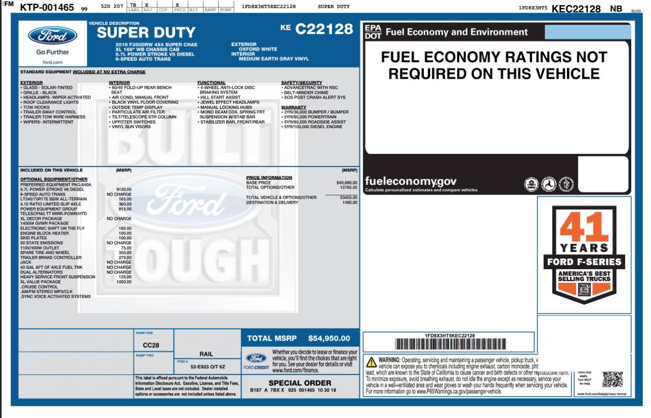 Used 2019 Ford F350 XL w/ XL Value Package AWD/4WD image 4