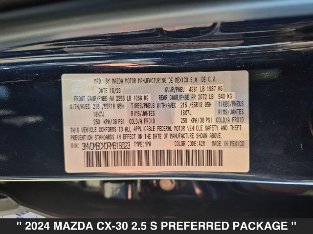 Used 2024 MAZDA CX-30 AWD 2.5 S w/ Preferred Package image 37
