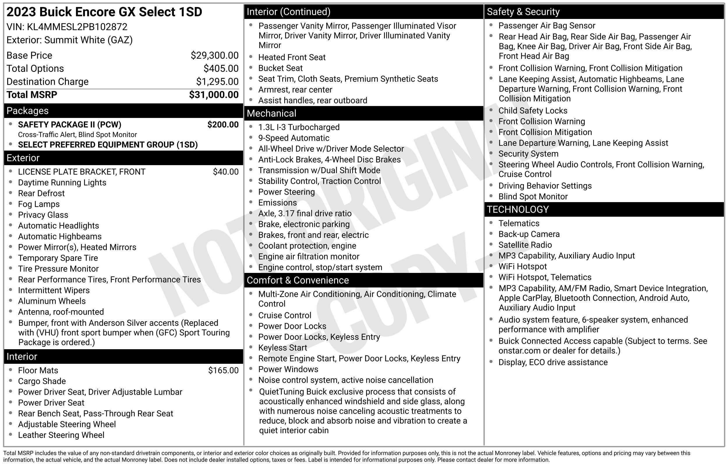 Used 2023 Buick Encore GX Select w/ Safety Package II AWD/4WD image 3