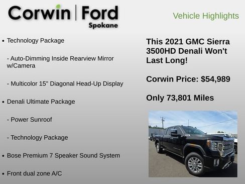 Used 2021 GMC Sierra 3500 Denali w/ Denali Ultimate Package AWD/4WD image 6