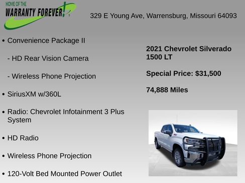 Used 2021 Chevrolet Silverado 1500 LT w/ Z71 Off-Road Package AWD/4WD image 9