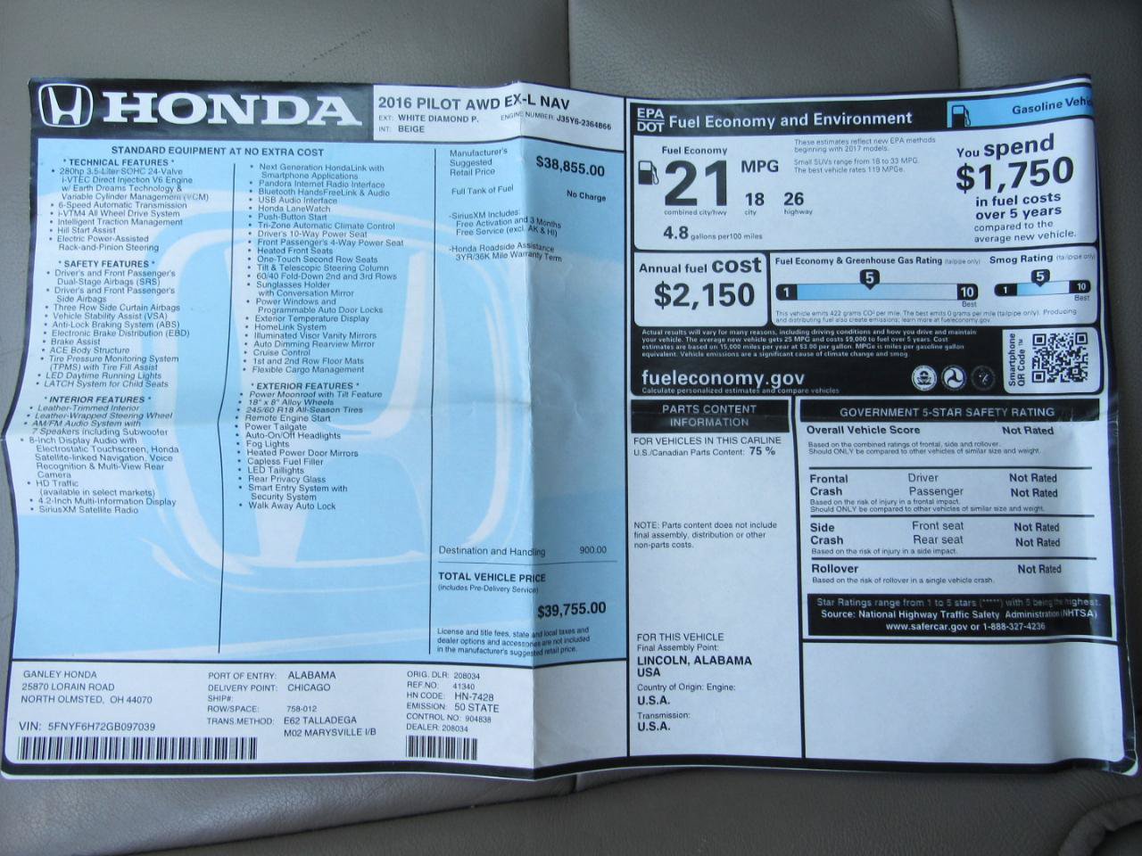 Used 2016 Honda Pilot EX-L image 25