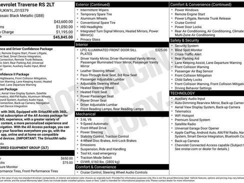 Certified 2020 Chevrolet Traverse RS FWD image 22