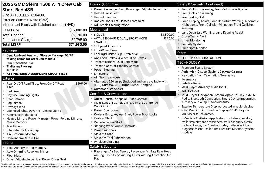 Used 2026 GMC Sierra 1500 AT4 AWD/4WD image 12