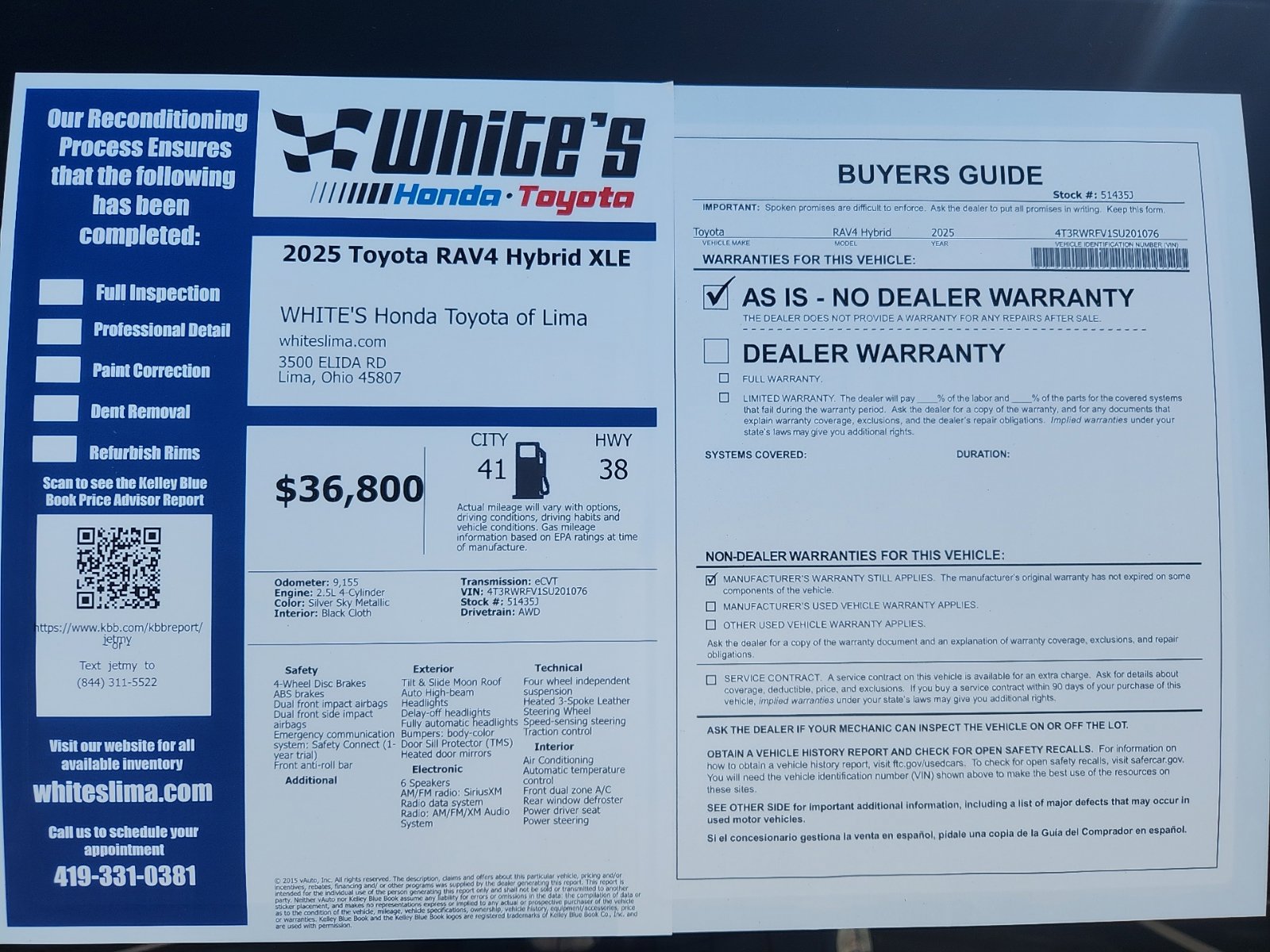 Used 2025 Toyota RAV4 XLE w/ Convenience Package AWD/4WD image 15