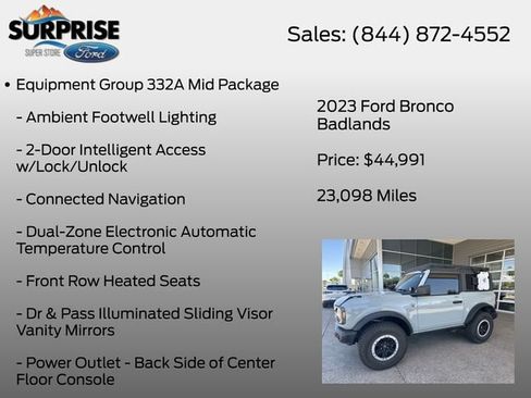Used 2023 Ford Bronco Badlands w/ Sasquatch Package AWD/4WD image 7