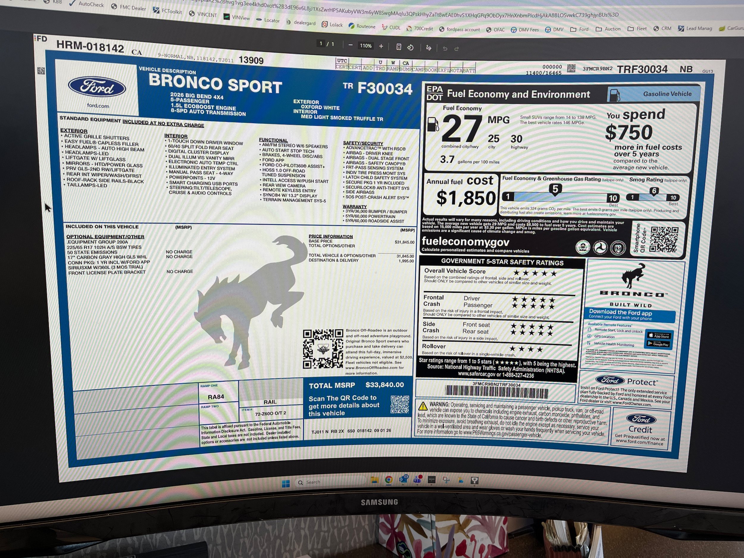 New 2026 Ford Bronco Sport Big Bend AWD/4WD image 10