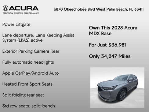 Certified 2023 Acura MDX FWD w/ Technology Package image 14