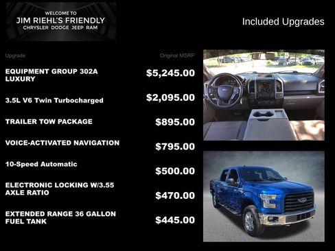 Used 2017 Ford F150 XLT w/ Equipment Group 302A Luxury AWD/4WD image 10