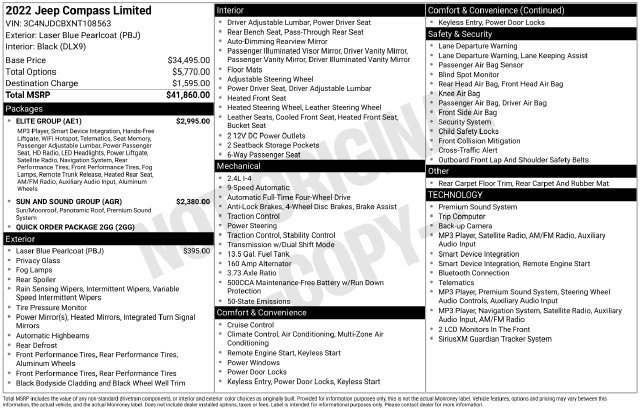 Used 2022 Jeep Compass Limited w/ Elite Group AWD/4WD image 4