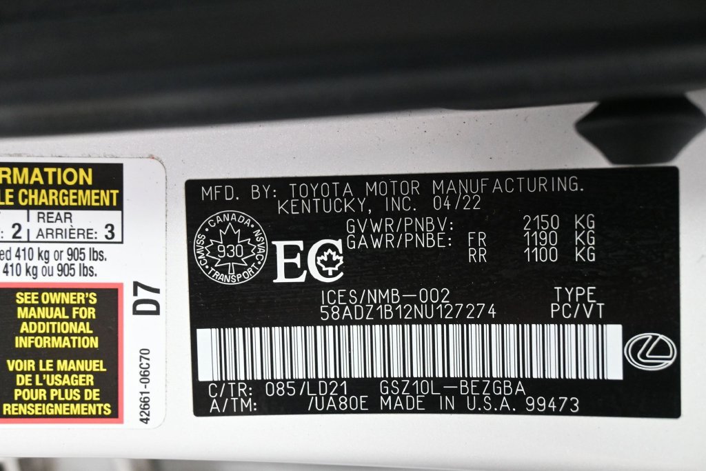 Used 2022 Lexus ES 350 w/ Premium Package FWD image 5