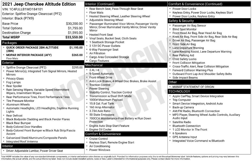 Used 2021 Jeep Cherokee Latitude Plus FWD image 28