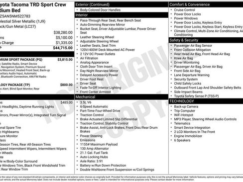 Used 2022 Toyota Tacoma TRD Sport w/ TRD Premium Sport Package AWD/4WD image 7