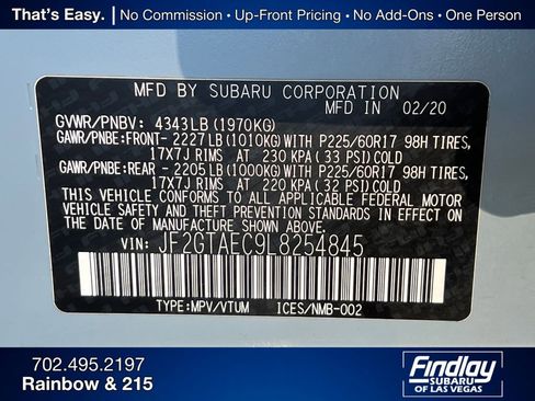 Used 2020 Subaru Crosstrek 2.0i Premium w/ Moonroof Package 2 image 34