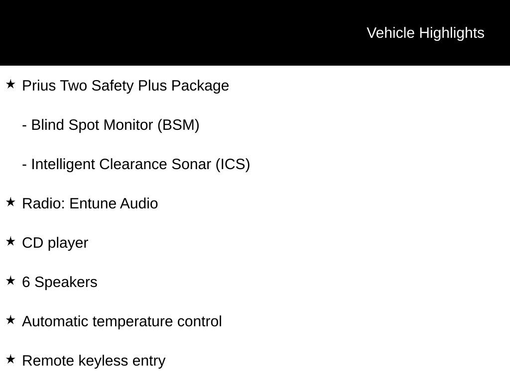Used 2018 Toyota Prius Two w/ Prius Two Safety Plus Package FWD image 10