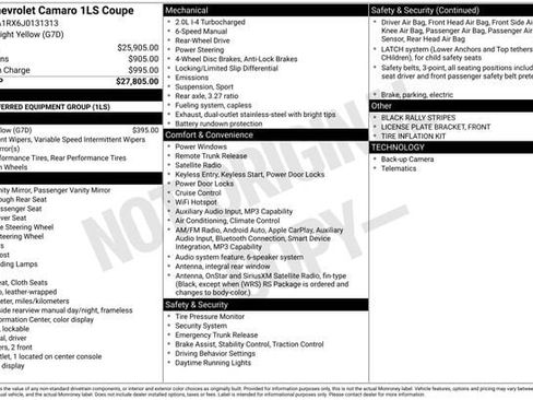 Used 2018 Chevrolet Camaro LS image 6