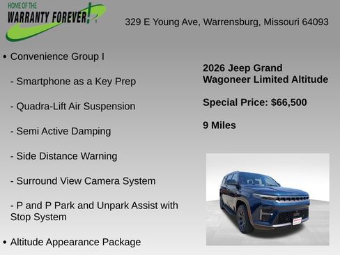 New 2026 Jeep Grand Wagoneer Limited w/ Convenience Group I AWD/4WD image 9