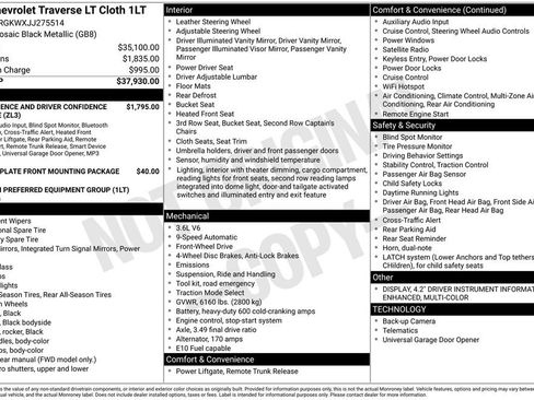 Used 2018 Chevrolet Traverse LT FWD image 43
