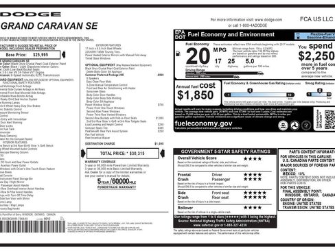 Used 2017 Dodge Grand Caravan SE w/ Power Window Group image 49