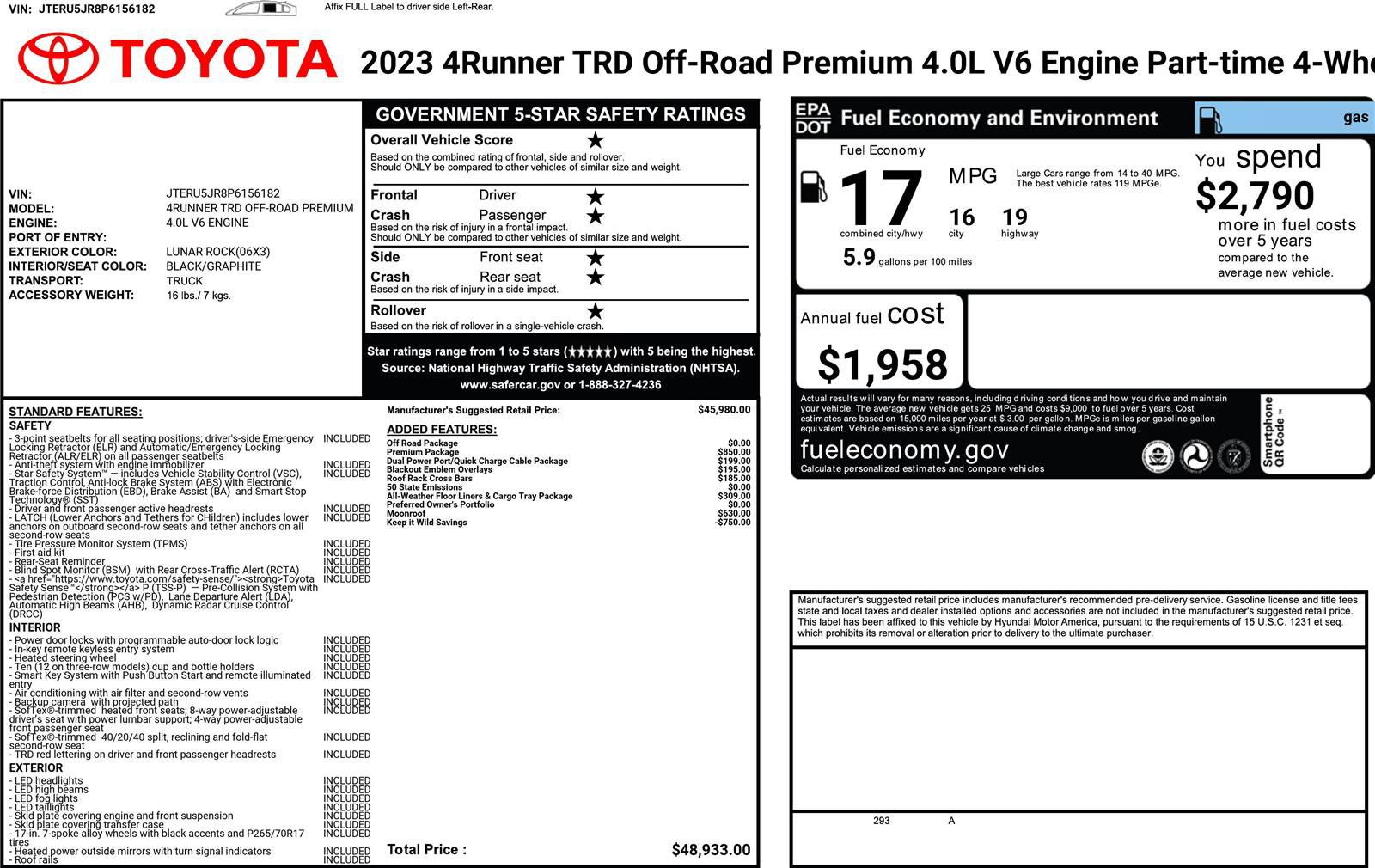 Used 2023 Toyota 4Runner TRD Off-Road Premium w/ Off Road Premium Plus Package AWD/4WD image 62