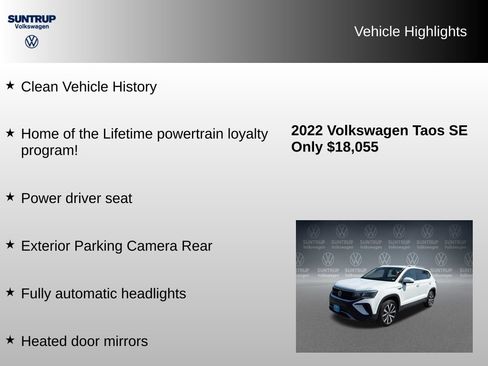 Used 2022 Volkswagen Taos SE FWD image 8