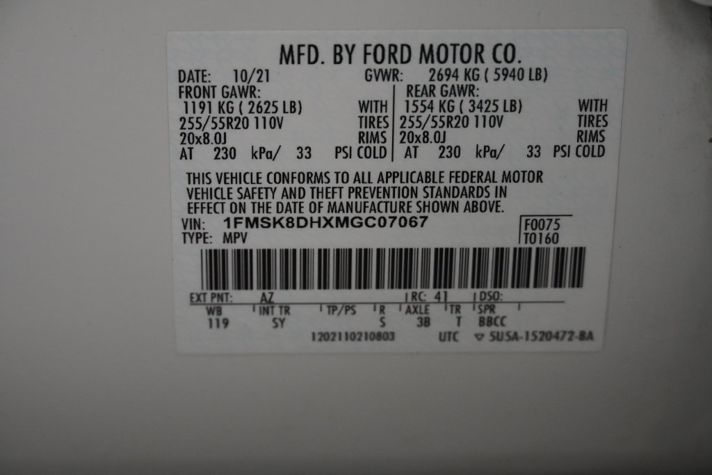 Used 2021 Ford Explorer XLT w/ Equipment Group 202A AWD/4WD image 49