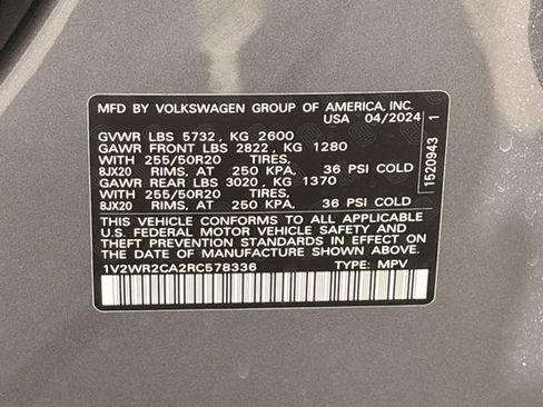 Used 2024 Volkswagen Atlas SE FWD image 37