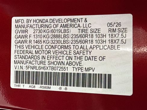 New 2026 Honda Odyssey EX-L image 22