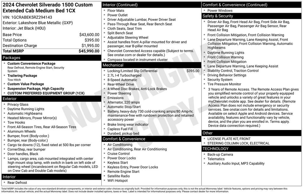 Used 2024 Chevrolet Silverado 1500 Custom RWD image 6