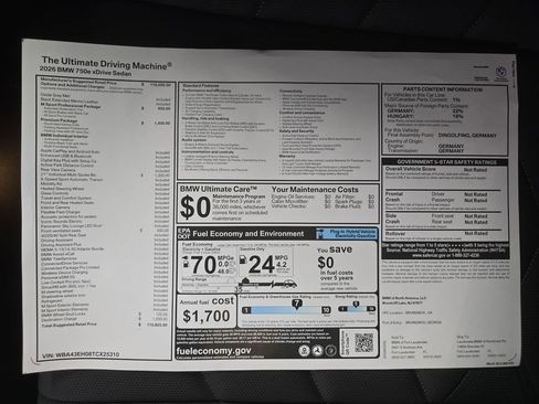 New 2026 BMW 750e xDrive 750e xDrive w/ Premium Package image 26