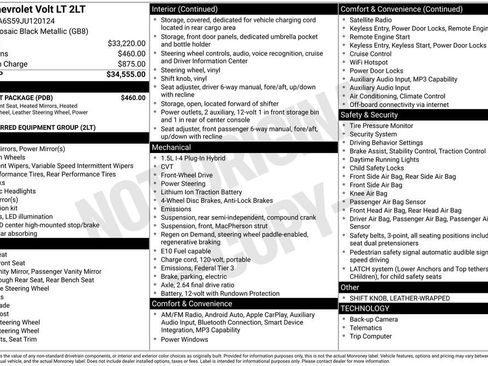 Used 2018 Chevrolet Volt LT w/ Comfort Package FWD image 32