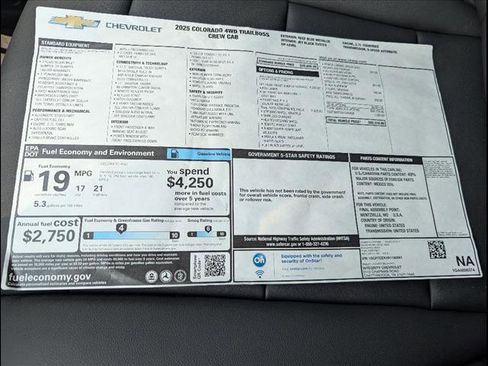 New 2025 Chevrolet Colorado Trail Boss w/ Off-Road Front Bumper Package image 20