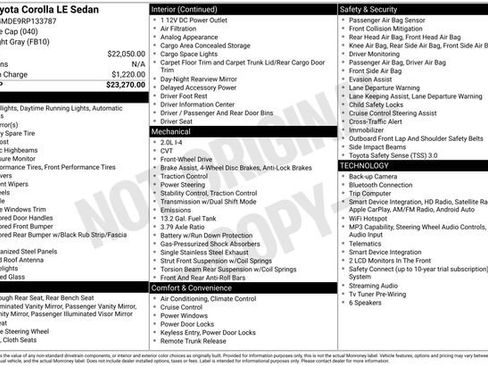 Used 2024 Toyota Corolla LE FWD image 19