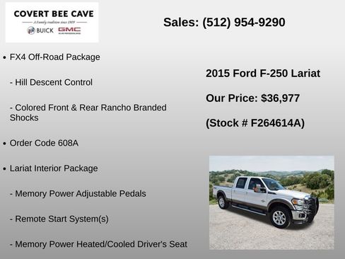 Used 2015 Ford F250 Lariat w/ Lariat Interior Package AWD/4WD image 6