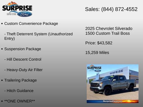 Used 2025 Chevrolet Silverado 1500 Custom Trail Boss AWD/4WD image 30