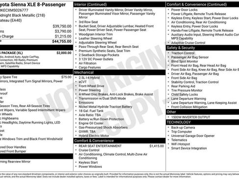 Certified 2021 Toyota Sienna XLE w/ XLE Plus Package FWD image 8