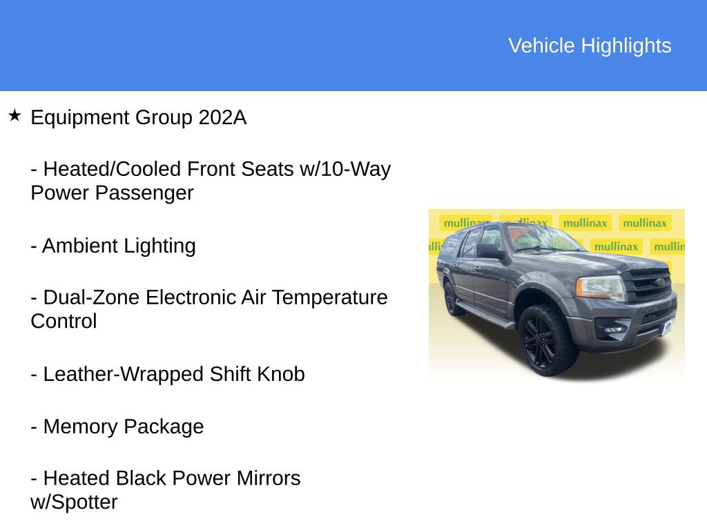Used 2016 Ford Expedition EL XLT w/ Equipment Group 202A RWD image 16