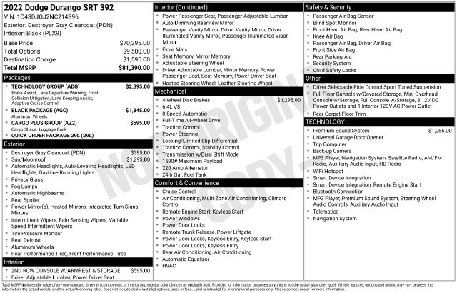 Used 2022 Dodge Durango SRT w/ Technology Group AWD/4WD image 34