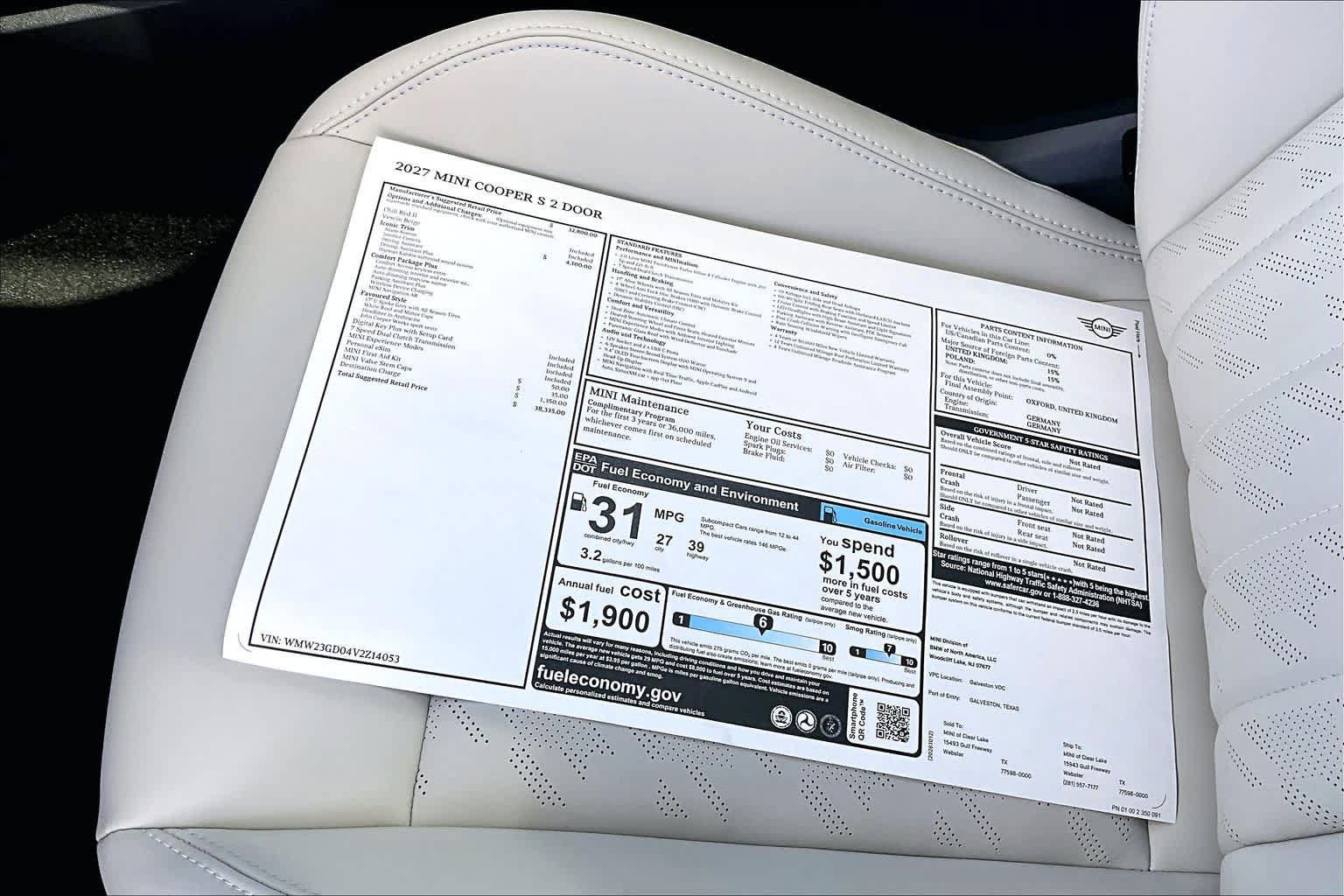 New 2027 MINI Cooper S FWD image 18