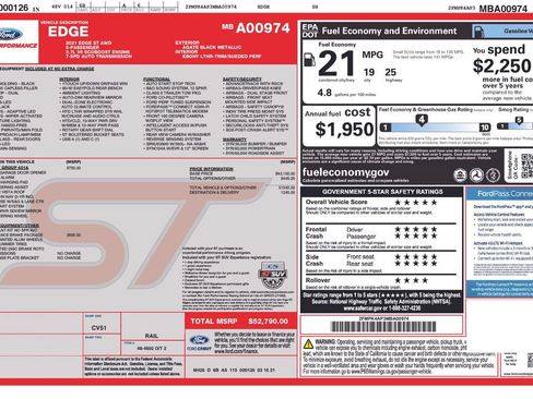 Certified 2021 Ford Edge ST w/ Equipment Group 401A AWD/4WD image 27