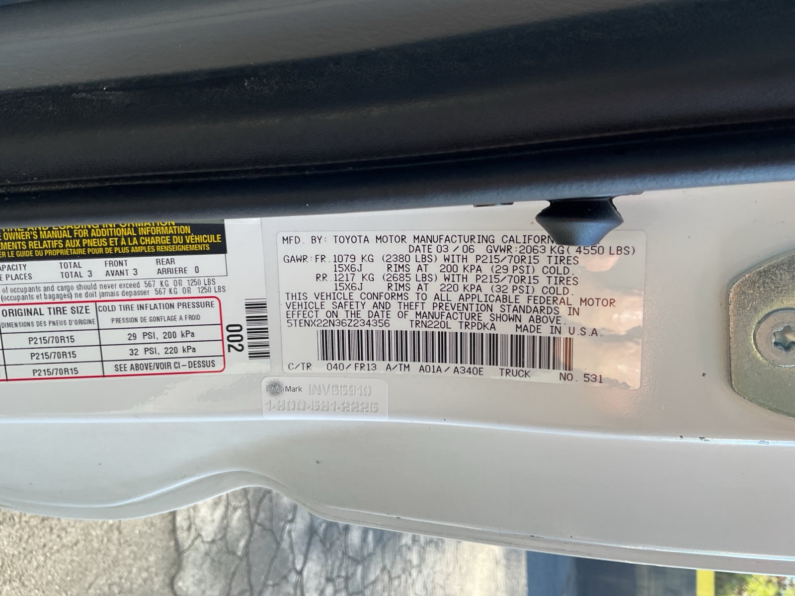Used 2006 Toyota Tacoma 2WD Regular Cab image 23
