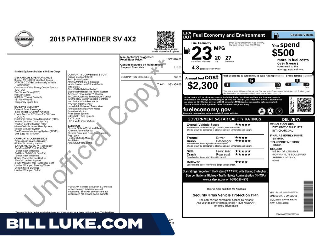 Used 2015 Nissan Pathfinder SV FWD image 1