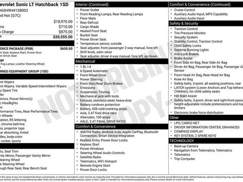 Used 2017 Chevrolet Sonic LT w/ Convenience Package image 2