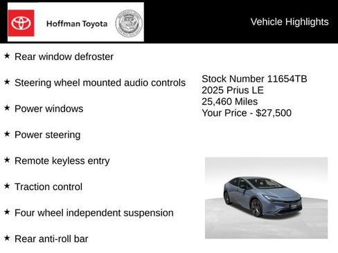 Used 2025 Toyota Prius LE FWD image 10