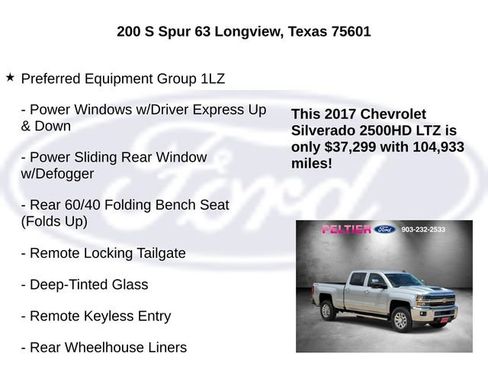 Used 2017 Chevrolet Silverado 2500 LTZ w/ Duramax Plus Package AWD/4WD image 5