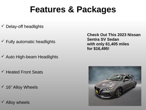Used 2023 Nissan Sentra SV w/ All-Weather Package FWD image 8